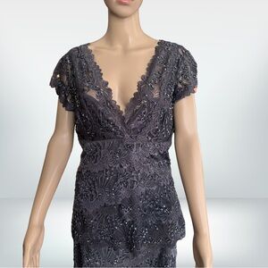 Beaded Lace Charcoal 2 Piece Set XL NWT